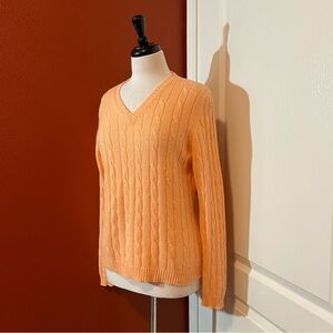 Scott & Charters Women’s Vintage Scottish‎ V Neck Ribbed Cashmere Blend Sweater